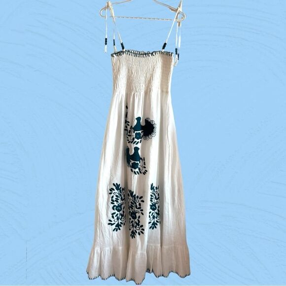 Vava by Joy Han white maxi gauzy embroidered bohemian dress - Picture 2 of 7